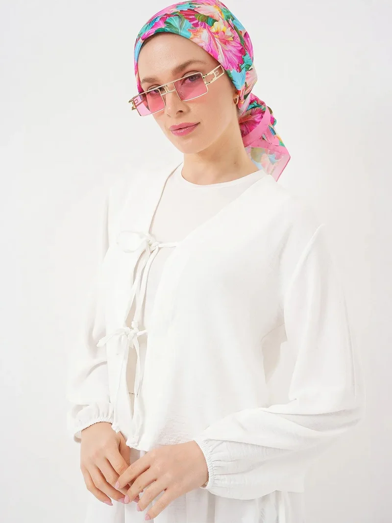 BIG DART BDART V-neck Tie Closure Blouse & Maxi Skirt Two-Piece Coord Set